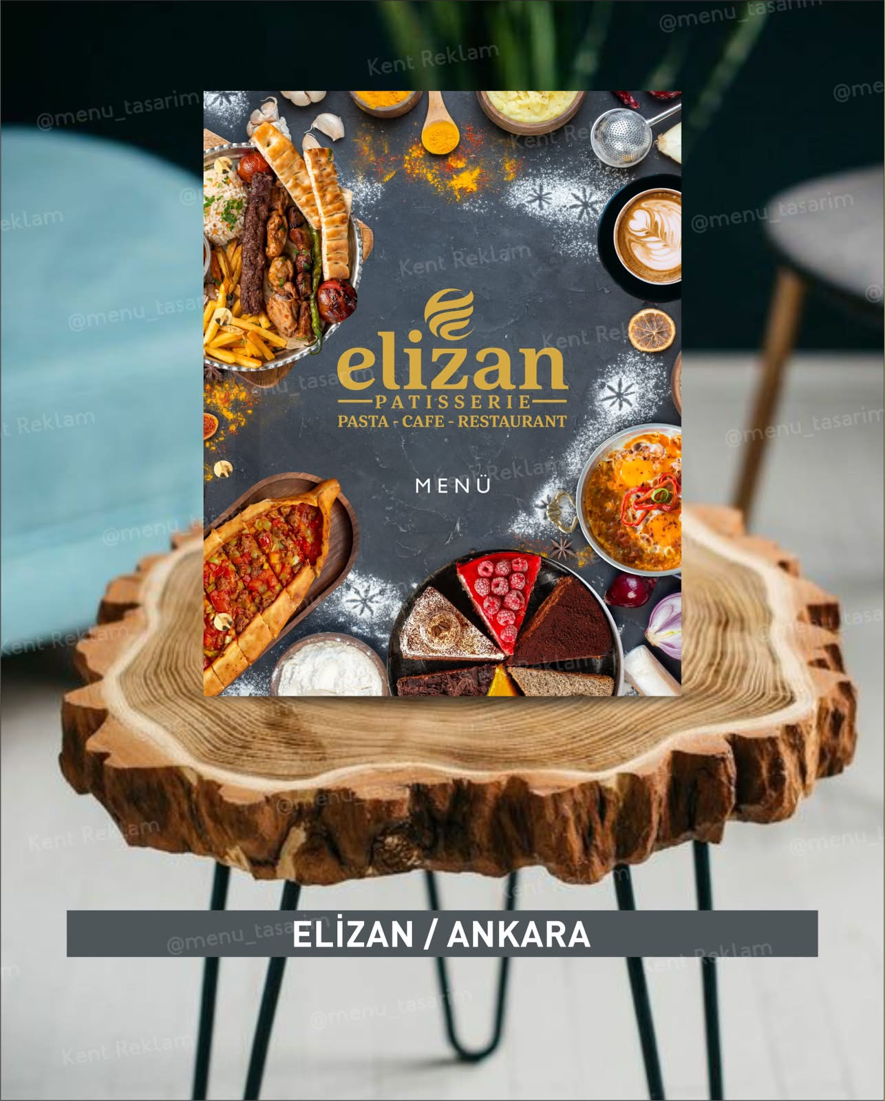 ELİZAN CAFE  kurumsal restoran cafe menü tasarımı ve baskısı